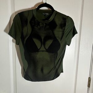 Body Bliss Olive Green Top